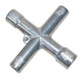 ProTool Four-Way Water Key, metal T-shaped valve tool for water access and shut-off.