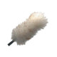 Unger Duster Lambs Wool Unger, close-up view of a soft, white lambswool duster with a black handle.