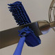 Ettore Microswipe Ceiling Fan Duster, close-up of the blue microfiber duster with microfiber strands and extendable handle for effective ceiling fan cleaning.