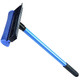 Ettore Auto Squeegee Scrubber Ettore, blue and black cleaning tool with a long handle and squeegee head for car and window cleaning