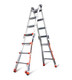 J.Racenstein Ladder Model 17 Little Giant, a versatile and durable multi-position aluminum ladder with orange accents and rubberized feet for stability.