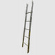 J.Racenstein Ladder Base 06ft Metallic Ladder Mfg. Corp., a silver metallic ladder with four rungs and safety labels.