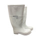 J.Racenstein PVC White Boot, image showing a pair of protective white PVC work boots with steel toes and anti-slip soles.