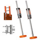 Ladder Leveler w/Rubber Feet (2 pack) Xtenda-Leg, adjustable ladder levelers with rubber feet for stability and safety, shown with installation illustrations.