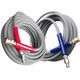 PressurePro Flextral Pressure Washer Hose, flexible gray rubber hoses with red and blue connectors for high-pressure cleaning.