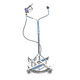 J.Racenstein Recovery Surface Cleaner 21in Mosmatic, industrial equipment with a long metal handle, connected hose, and a cleaning attachment, mounted on a wheeled metal base for surface cleaning.