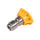 ProTool Nozzle Tip Quick Connect Pressure Washer 1/4in Plug, metal and yellow plastic pressure washer nozzle tip
