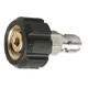 PressurePro M22 14MM Twist to 3/8in Plug Quick Connect, compact metal and plastic air hose fitting with threaded connection for quick and secure attachment.