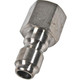 J.Racenstein Plug 1/4in SS FPT, stainless steel plug with a 1/4 inch female pipe thread for plumbing and industrial applications.
