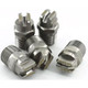 J.Racenstein Nozzle Stainless Steel 1/4 NPT, set of five metal nozzles with threading and slotted tips for industrial applications.