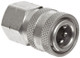 ProTool Coupler 1/4 FPT SS Socket, metal quick-connect coupling with knurled grip and internal threading for easy hose or pipe connection.