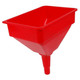 J.Racenstein Funnel 7in x 10in, red plastic funnel with a tapered spout for efficient liquid or granular transfer.