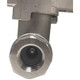 ProTool Ball Valve Stainless Steel Quarter Turn 3/8in 6000psi, close-up of the metallic stainless steel ball valve showing the quarter turn mechanism and threaded connection.