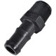ProTool Hose Barb Banjo 1/2in to 1/2in MNPT, black hose barb fitting with threaded connection for fluid transfer.