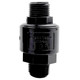 ProTool Check Valve 1/2in Male NPT, black metal check valve with threaded fittings on both ends for fluid regulation.