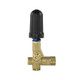 PressurePro Unloader, Trapped Pressure EZ Start safety relief valve with black pressure adjustment knob and brass body.