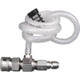 PressurePro Chemical Injector 5000 psi, coiled white hose connected to metallic nozzle with black adapter.