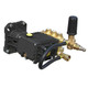 PressurePro GP Pump Replacement RTU 4g 4000pis, industrial pump with black and gold components including a pressure gauge and connecting hoses.