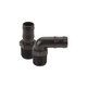 ProTool Hose Barb 1in M Thread x 3/4in Banjo, black plastic hose fitting with threaded and banjo ends for plumbing and fluid transfer.