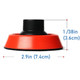 ProTool Pad Adapter 3in with 5/8-11 Socket, red and black, with measurements indicating 1/38 inches (3.6cm) height and 2.9 inches (7.4cm) diameter.