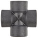 J.Racenstein Cross 3/4in Poly, a plastic cross fitting for plumbing and irrigation systems.