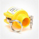 ProTool Coupler 3/4in x 3/4in GH Male Thread, yellow plastic coupling with metal clips for secure connection.