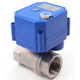 ProTool Valve 12v Ball Valve 1/2in SS, blue and stainless steel electric ball valve for fluid control.