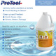 ProTool Lemony, a white plastic bottle of odor counteractant lemon cleaner with a yellow label showing before and after images of a person cleaning and lemon slices, for eliminating smells and freshening up spaces.
