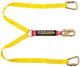 Gemtor Lanyard Double 4ft Shck Abs NYS Approved, yellow safety lanyard with metal clips for secure attachment.