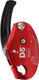 J.Racenstein ISC Descender D4 7/16in, D5 1/2in climbing descender device in red with black handle and metallic accents, used for rope management in climbing and rescue operations.