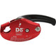 J.Racenstein ISC Descender D4 7/16in, D5 1/2in tool with red and black body for rope rescue and safety operations.