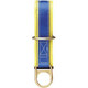 J.Racenstein Tie off 2 Metal Rings 08ft length, a close-up of a durable, adjustable dog collar with two metal rings for secure tie-off, featuring bright yellow and blue straps.