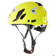 J.Racenstein Helmet Mouse Work Yellow High Vis Kong, safety helmet with adjustable straps and ventilation, designed for construction and work safety.