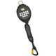 J.Racenstein Lanyard Retractable Poly Web 20ft Kong, a retractable dog leash with black casing and a yellow carabiner clip for secure attachment.