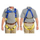 Gemtor #922 Harness with side D-rings, front and back views showing adjustable straps and safety features.