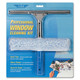 Ettore Professional Window Cleaning Kit, window cleaning squeegee and scrubber in packaging with blue background and product details.