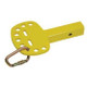 J.Racenstein Hitch Anchor - Instant Anchor Safety Device, yellow hitch anchor with a metal hook for securing safety lines.