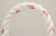 Teufelberger MultiLine Firm Rope 5/8in, close-up of a white twisted rope with red accents on each strand.