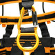 J.Racenstein Itaka Harness Kong, a safety harness with a yellow carabiner and black straps for climbing or work at height.
