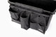 Moerman Bucket Organizer, black storage pouch with multiple compartments attached to a bucket.