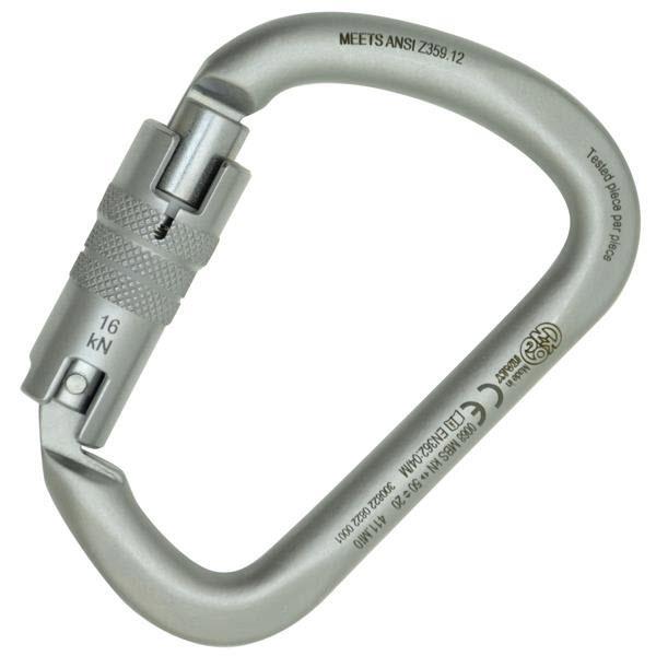 ANSI XL Steel Twist Lock Carabiner White | J.Racenstein