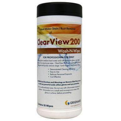 ProTool ClearView 200 HardWater Stain Remover - 50 Wipes in Container