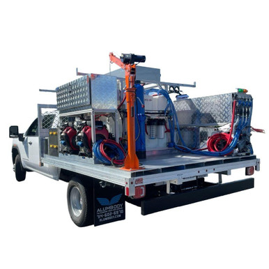 Drone Pressure Washing Flatbed Skid