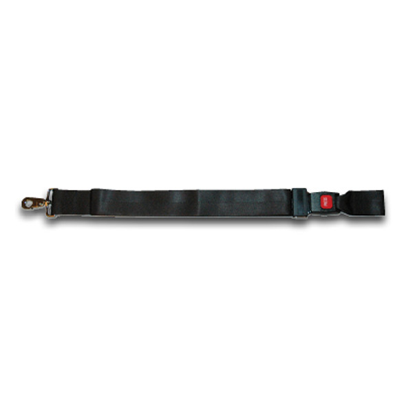 Backboard Strap 5ft w/Seatbelt Buckle and Metal Swivel Clips Black