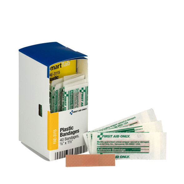 SmartCompliance Refill 3/8" x 1.5" Junior Plastic Bandages, 40 per Box