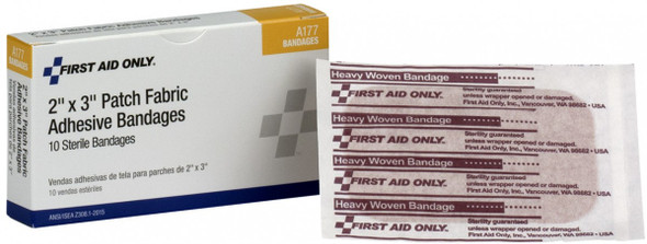 2"x3" Heavy Woven Fabric Bandages, 10 Per Box