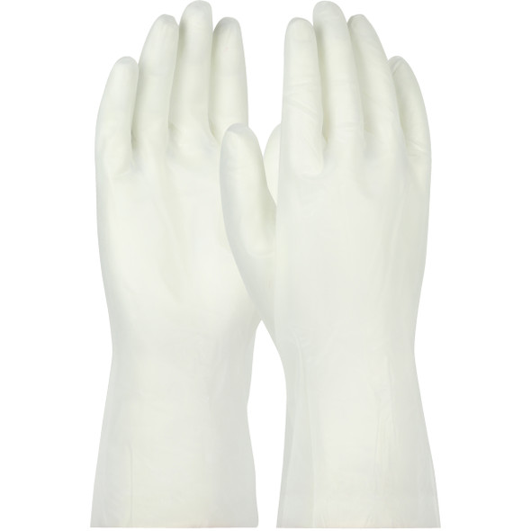 12" Cl 100 CR PolyTuff 10 mil 5PR/BG, 5bg/cs SMALL,QRP - Size Small, Clear 1 Case - CE Chemical Gloves