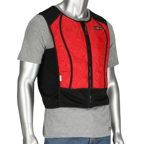 Hybrid Phase Change & Evaporative Cooling Vest, Lightweight with Bag, Red - Size L, Red  - Premium Evaporative Cooling Vest