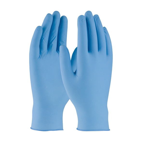 12" PF Blue Nitrile 5 mil Disposable Glove 1000/cs MEDIUM,QRP - Size M, Blue 1 Case - CE Single Use Gloves