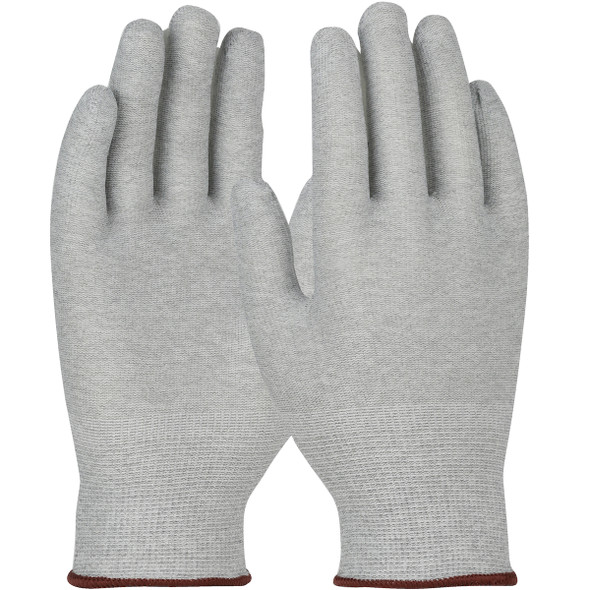 White Cuff Nylon ESD Uncoated 12 pr/pk 10 pk/cs SMALL - Size Small, Gray 1 Case - CE Seamless Knit Gloves
